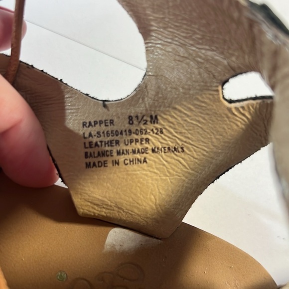 EUC Latigo “Rapper”Handmade Leather Lace Up Sandal Metallic 1” Block Heel 8.5 - Picture 7 of 11